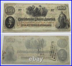 1863 $100 Civil War Confederate Note Bill, XF/AU, T-41-325A, #159136
