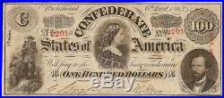 1863 $100 Dollar Confederate States Currency CIVIL War Note Paper Money T-56 Vf