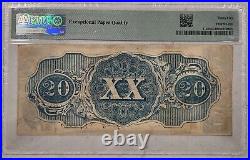 1863 $20 Confederate States T-58 Bank Note PMG VF35 Choice Plus Civil War