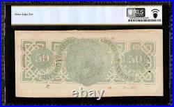 1863 $50 Bill Confederate States Currency CIVIL War Note Money T57 Pcgs 55