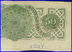 1863 $50 Dollar Bill Confederate States Currency CIVIL War Csa Note Money T-57