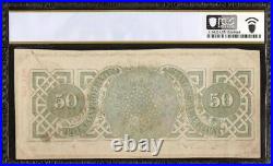 1863 $50 Jefferson Davis Confederate States Currency CIVIL War Note T-57 Pcgs 55