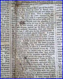 1863 CONFEDERATE Civil War Newspaper BATTLE OF GETTYSBURG Robert E. Lee's Report