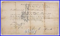 1863 CONFEDERATE STATES CIVIL WAR POW PAROLE OATH SIGNED By UNION SOLDIER 4th MA