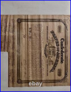 1863 Civil War Confederate Loan Bond $1000 #11715 Authentic