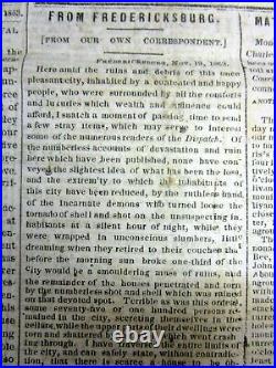 1863 Confederate Civil War newspaper day after Pres LINCOLN's GETTYSBURG ADDRESS