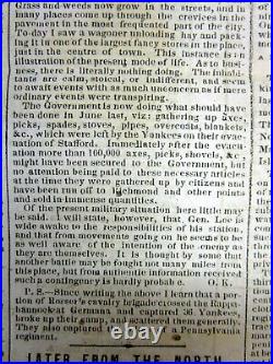 1863 Confederate Civil War newspaper day after Pres LINCOLN's GETTYSBURG ADDRESS