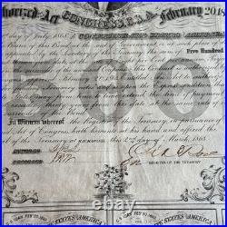 1863 Confederate States $500 Bond Civil War with Coupons COA CSA