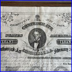 1863 Confederate States $500 Bond Civil War with Coupons COA CSA 1863 Confederate States $500 Bond Civil War with Coupons COA CSA