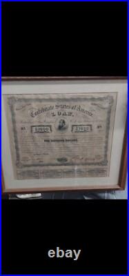 -1863 Confederate States of America $1000 Civil War Bond Stonewall Jackson