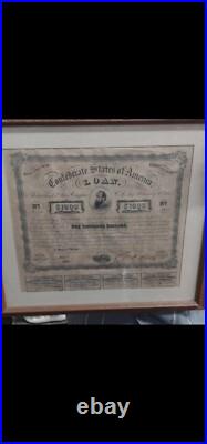 -1863 Confederate States of America $1000 Civil War Bond Stonewall Jackson