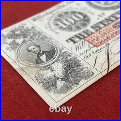 1863 Georgia $100 Confederate Currency Note Milledgeville Civil War Original