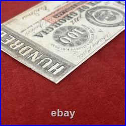 1863 Georgia $100 Confederate Currency Note Milledgeville Civil War Original