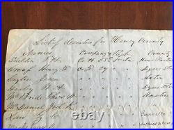 1863 Handwritten List of Confederate Civil War Deserters, Henry County VIRGINIA