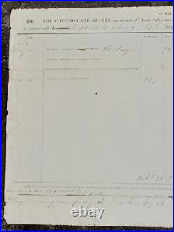 1863 June 30 Civil War Army Subsistance Document for Confederate Captain 16x10