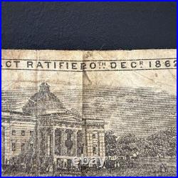 1863 North Carolina $2 Confederate Note Raleigh Civil War Era Hole