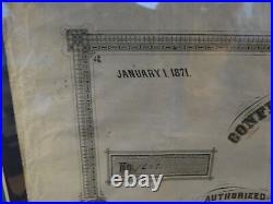 1863 Obsolete CSA $1000 Confederate Civil War Bond Sheet Framed With Glass & coa