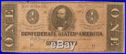 1864 $1 DOLLAR CONFEDERATE STATES CURRENCY CIVIL WAR NOTE MONEY T-71 PF-3 and 7