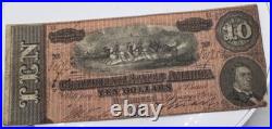1864 $10 CSA Confederate States America Richmond Civil War Note