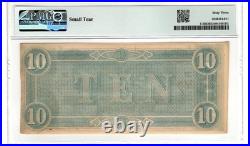 1864 $10 Confederate Note T-68 PMG 63 Small Tear CSA Civil War Currency