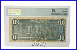 1864 $10 Confederate States Note T-68 PMG 25 Very Fine CSA Civil War Currency