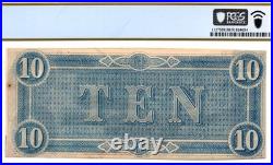 1864 $10 Confederate States of America T-68 PF-6 Note PCGS AU58! US Civil War