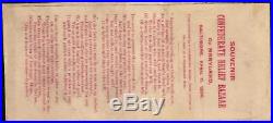 1864 $10 Dollar Confederate Poem On Back 1898 Relief Bazaar Paper CIVIL War Note