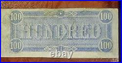1864 $100 Confederate CIVIL War Currency Lucy Pickens & Infantrymen Crisp Grade