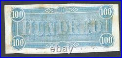 1864 $100 Confederate CIVIL War Currency Lucy Pickens T-65 Nice Crispy Note