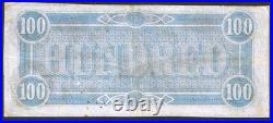 1864 $100 Confederate CIVIL War Note Lucy Pickens T-65 About Uncirculated