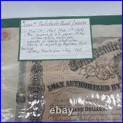 -1864 $1000 5th FIFTH Series Confederate States of America Civil War Bond SALE