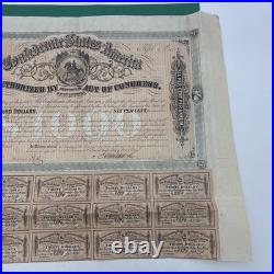 -1864 $1000 5th FIFTH Series Confederate States of America Civil War Bond SALE