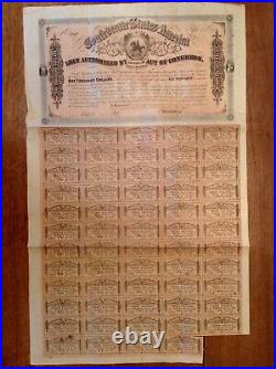 -1864 $1000 Confederate States of America CSA Civil War Bond