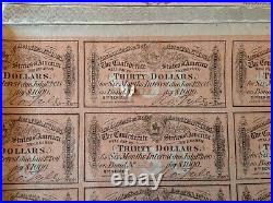 -1864 $1000 Confederate States of America CSA Civil War Bond All 60 Coupons