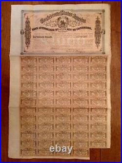 -1864 $1000 Confederate States of America CSA Civil War Bond SALE PRICED