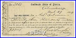 1864 $2300 Confederate States of America IDR Columbia SOUTH CAROLINA CIVIL WAR