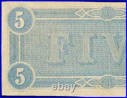 1864 $5 Dollar Bill Confederate States Currency CIVIL War Note Paper Money Au