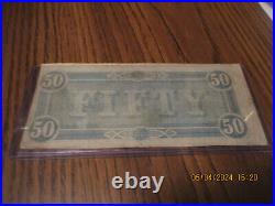 1864 $50 Confederate States Of America T-66 CIVIL War Era