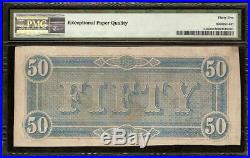 1864 $50 Dollar Confederate States Note CIVIL War Paper Money T-66 Pmg 35 Epq