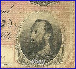 1864 $500 Confederate CIVIL War Currency Stonewall Jackson Attractive Note