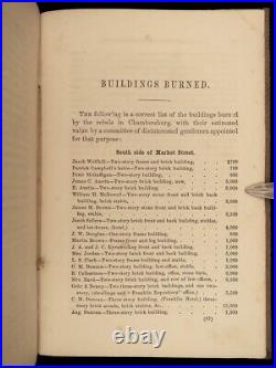 1864 CIVIL WAR Burning of Chambersburg MAP Confederate General McCausland CSA