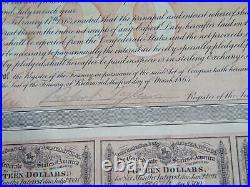 1864 CONFEDERATE STATES OF AMERICA $500 CIVIL WAR BOND With COUPONS 4TH SERIES