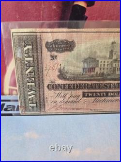 1864 Confederate $20 Note Richmond VA Feb 17 Capitol Scene T-67 Civil War Signed