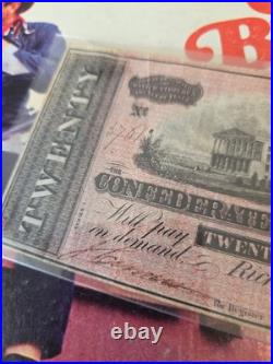 1864 Confederate $20 Note Richmond VA Feb 17 Capitol Scene T-67 Civil War Signed