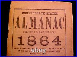 1864 Confederate ALMANAC Macon, Mobile, U of Ala 24 Pages Complete, All Original