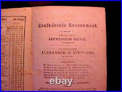 1864 Confederate ALMANAC Macon, Mobile, U of Ala 24 Pages Complete, All Original
