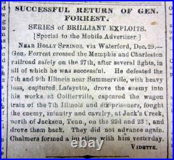 1864 Confederate AUGUSTA Georgia Civil War newspaper w GENERAL NATHAN B FORREST 1864 Confederate AUGUSTA Georgia Civil War newspaper w GENERAL NATHAN B FORREST