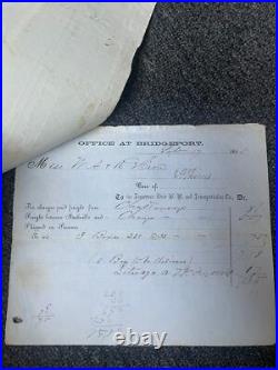 1864 Confederate Civil War Rail Freight Receipts Chattanooga TN W&A Railroad RR