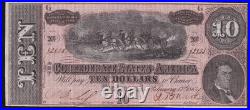 1864 Confederate States $10 T-68 Feb 17 CSA Civil War Note Richmond Currency