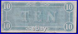 1864 Confederate States $10 T-68 Feb 17 CSA Civil War Note Richmond Currency